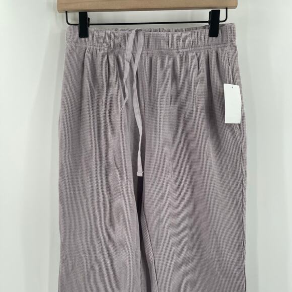 GOOD AMERICAN Thermal Boyfriend Sweatpants Size 0 (US Extra Small) NWT Lilac - Picture 8 of 15